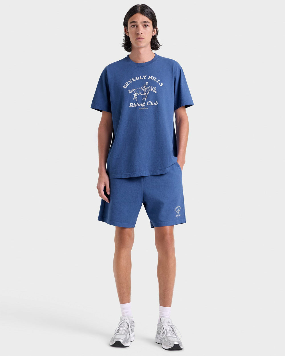 BH Riding Club T-Shirt - Pier Blue/Ecru Sporty & Rich For Sale