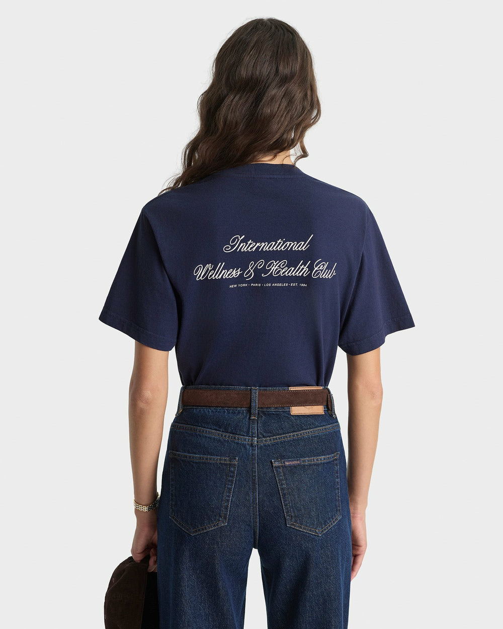 International T-Shirt - Navy/Ecru Sporty & Rich Outlet