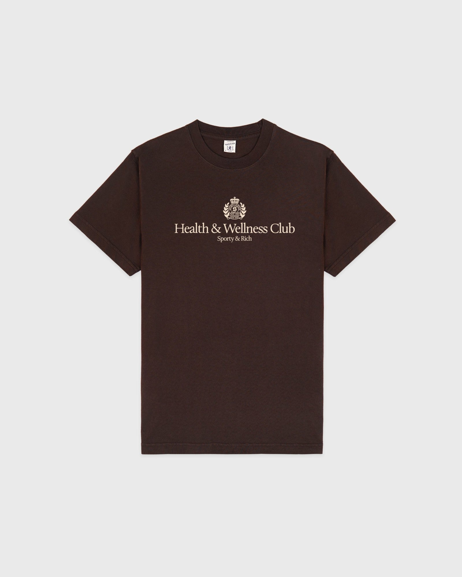 H&W Crest T-Shirt - Chocolate/Ecru Sporty & Rich US