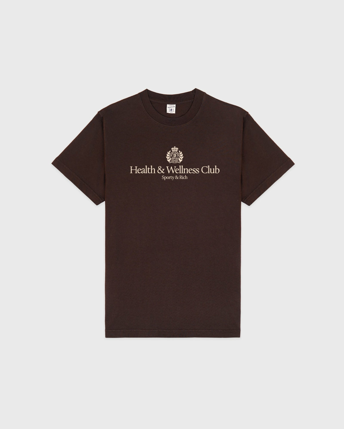 H&W Crest T-Shirt - Chocolate/Ecru Sporty & Rich US