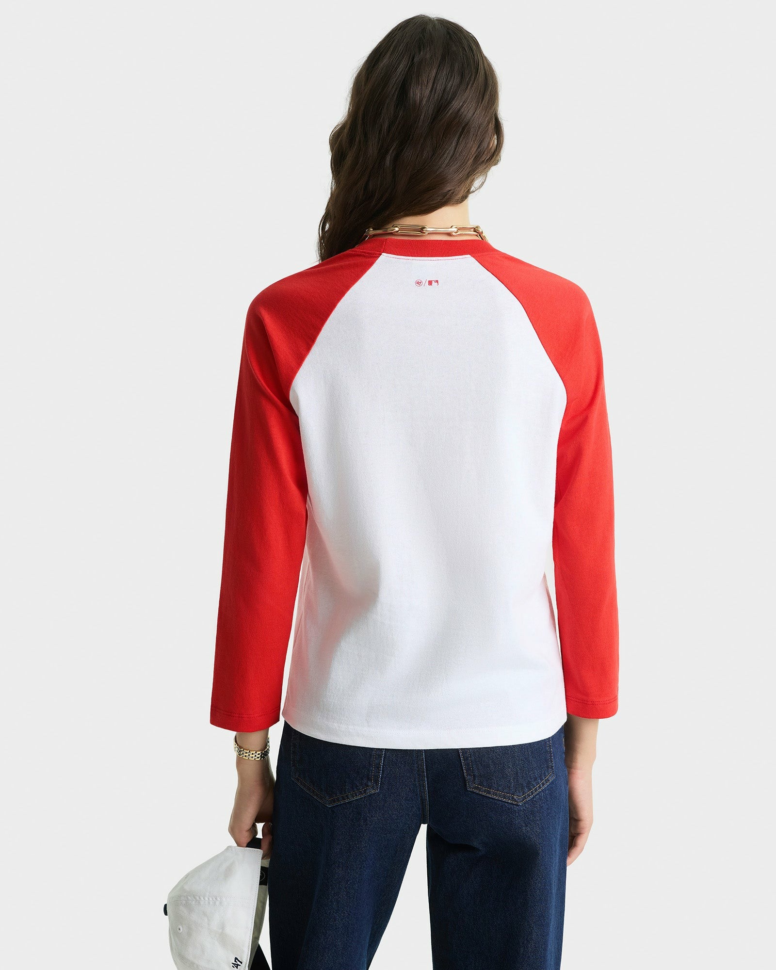 Yankees Serif Baseball Tee - White/Red Sporty & Rich For Sale