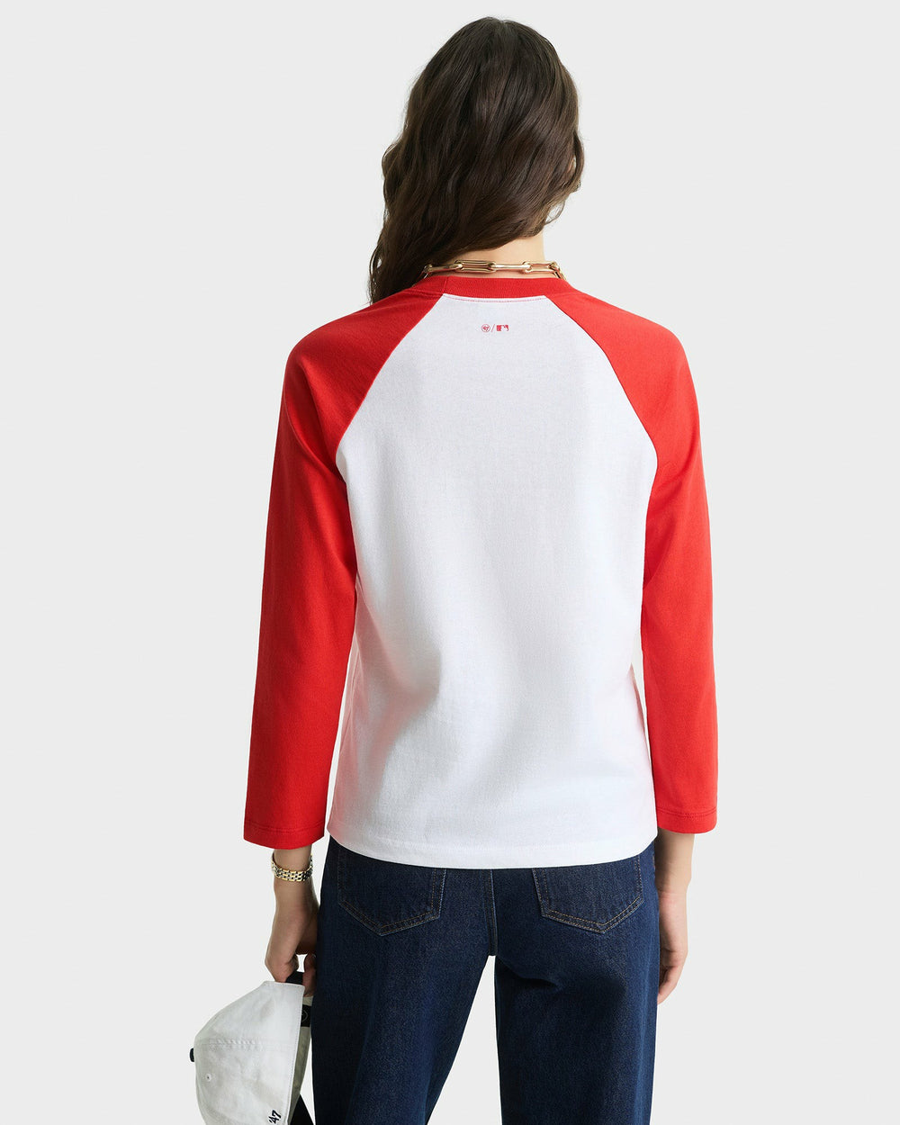 Yankees Serif Baseball Tee - White/Red Sporty & Rich For Sale