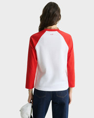 Yankees Serif Baseball Tee - White/Red Sporty & Rich For Sale
