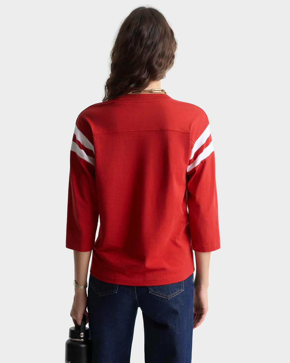 California Emblem Long Football Tee - Ruby/White Sporty & Rich Outlet