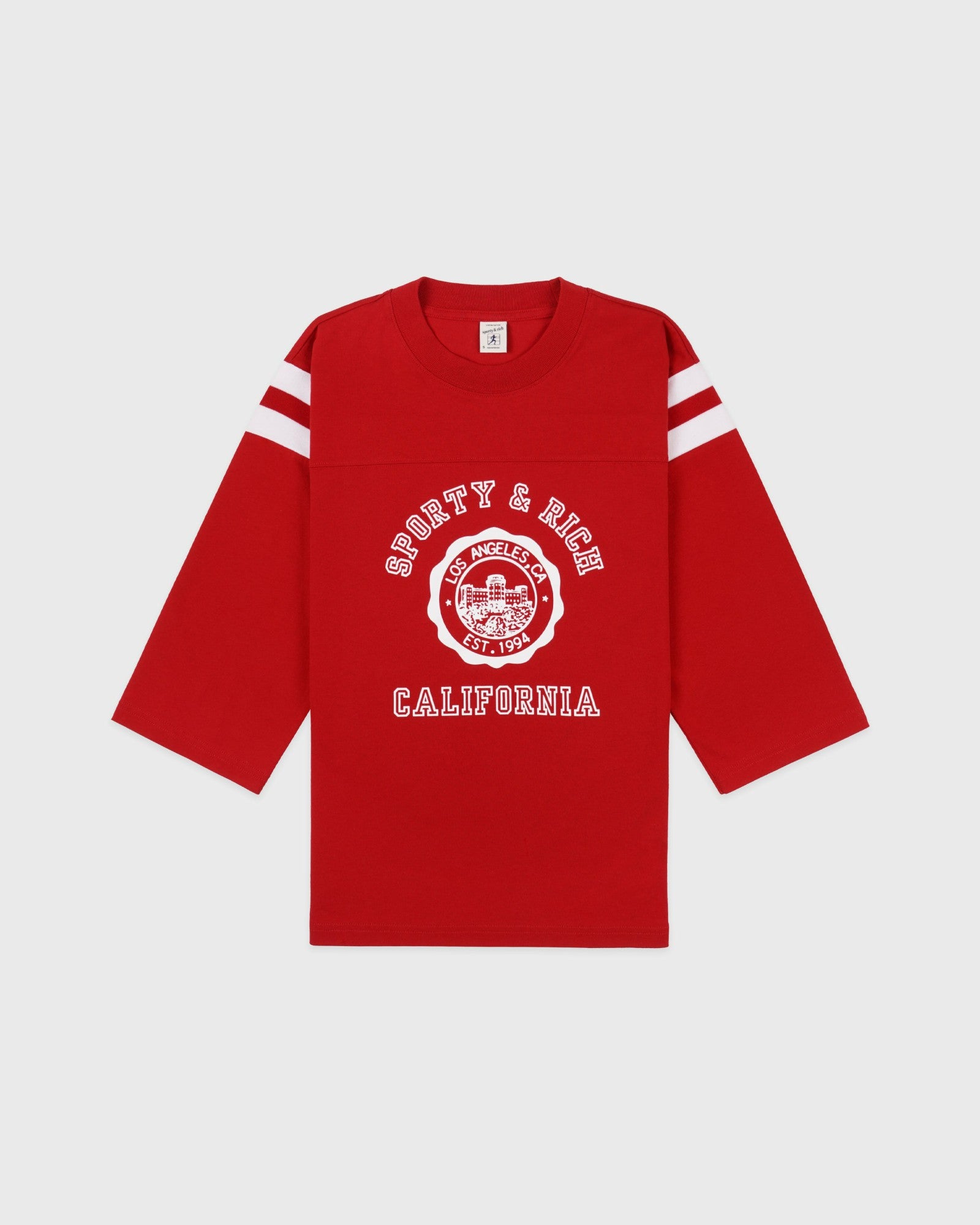 California Emblem Long Football Tee - Ruby/White Sporty & Rich Outlet