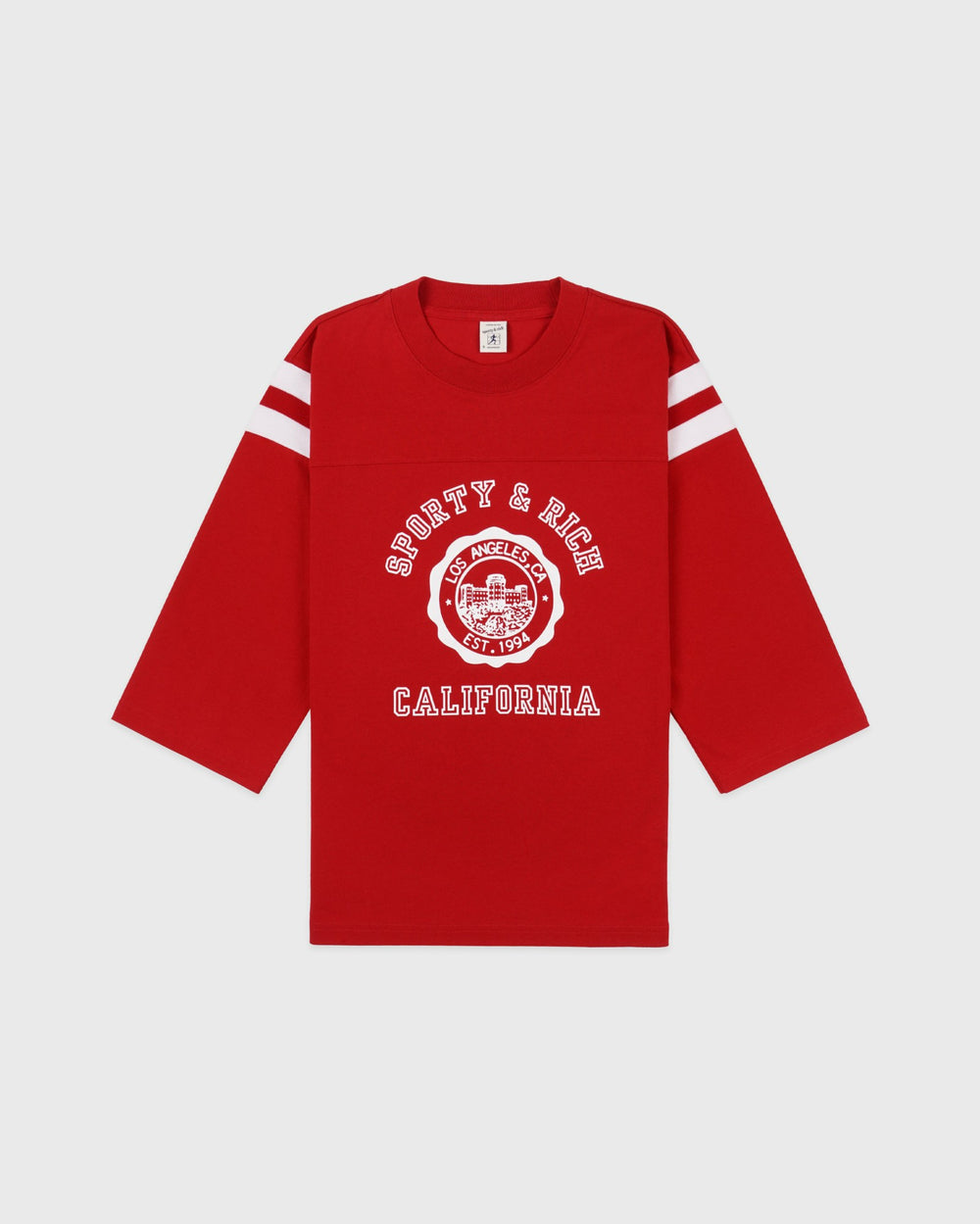 California Emblem Long Football Tee - Ruby/White Sporty & Rich Outlet