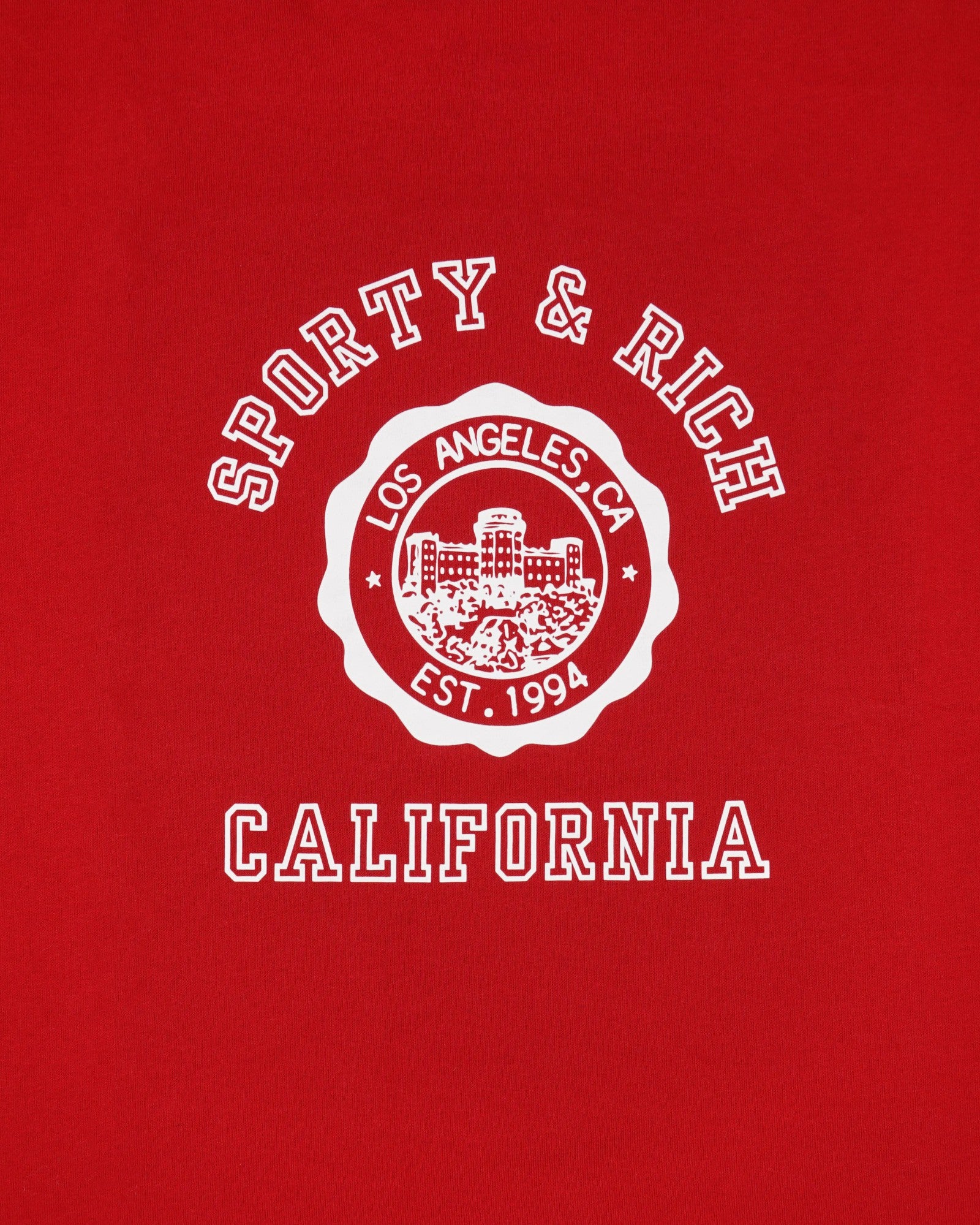 California Emblem Long Football Tee - Ruby/White Sporty & Rich Outlet
