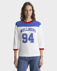 Wellness 94 Long Football Tee - White/Ruby/Team Blue Sporty & Rich Sale