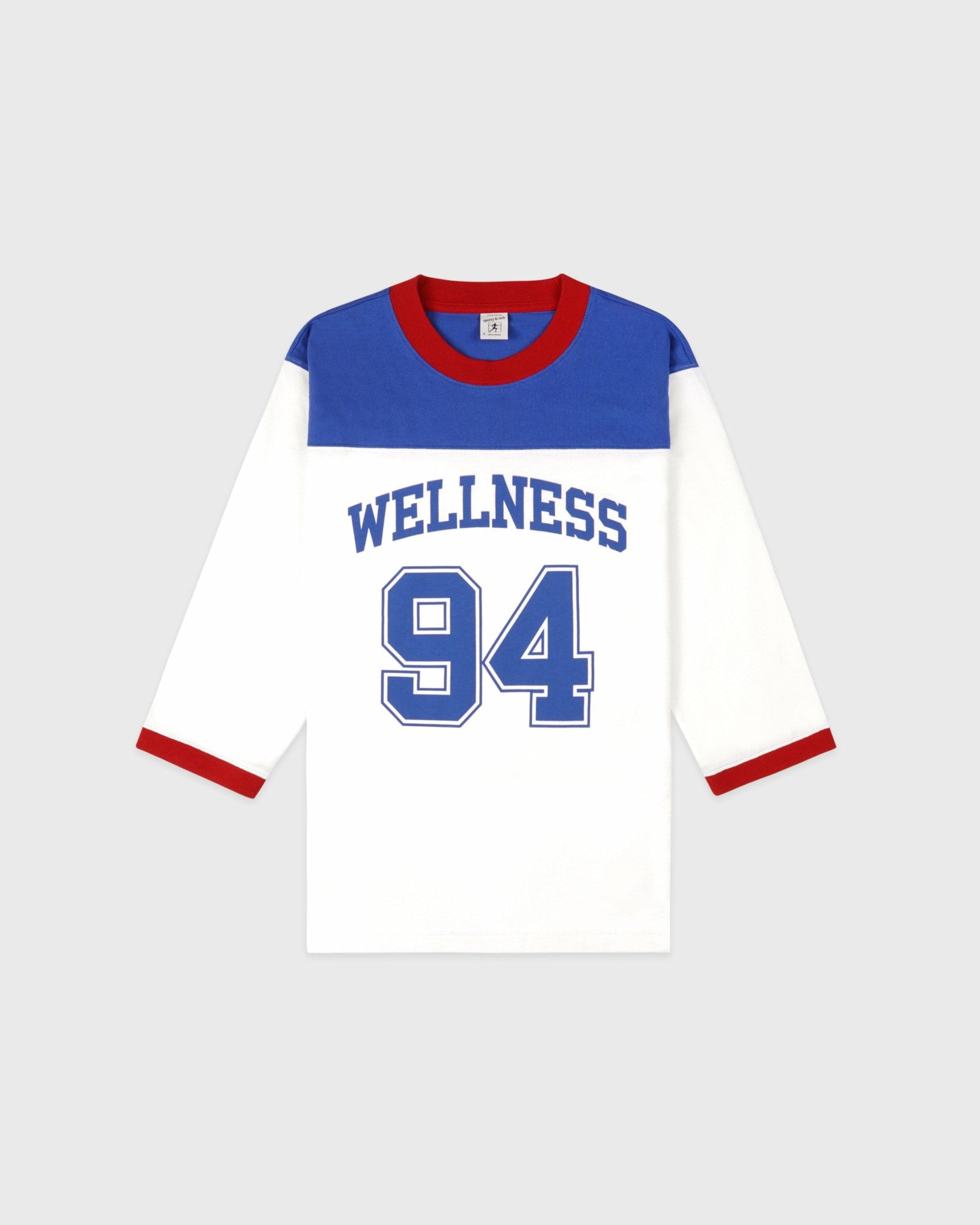 Wellness 94 Long Football Tee - White/Ruby/Team Blue Sporty & Rich Sale