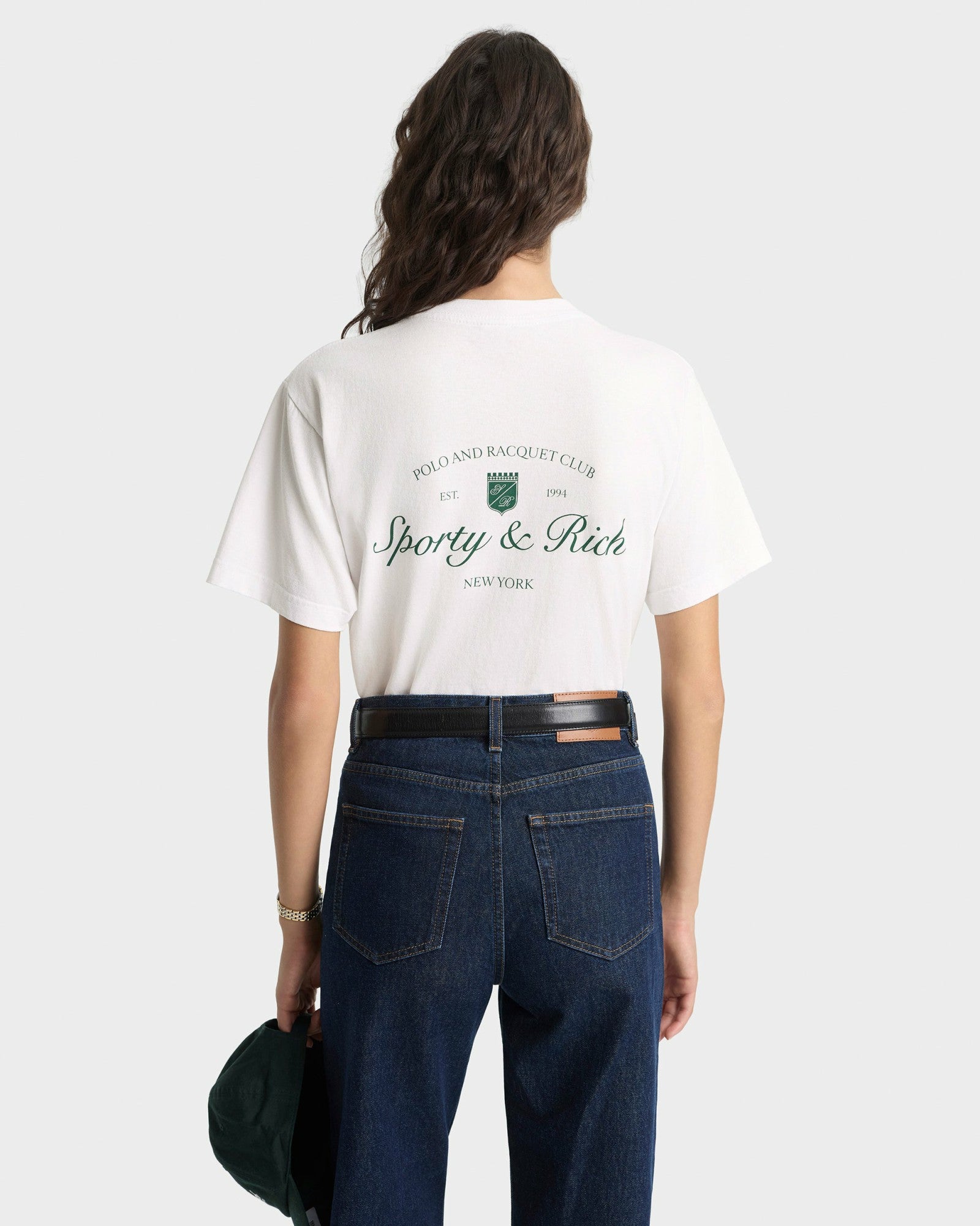 Syracuse T-Shirt - White/Forest Sporty & Rich Online