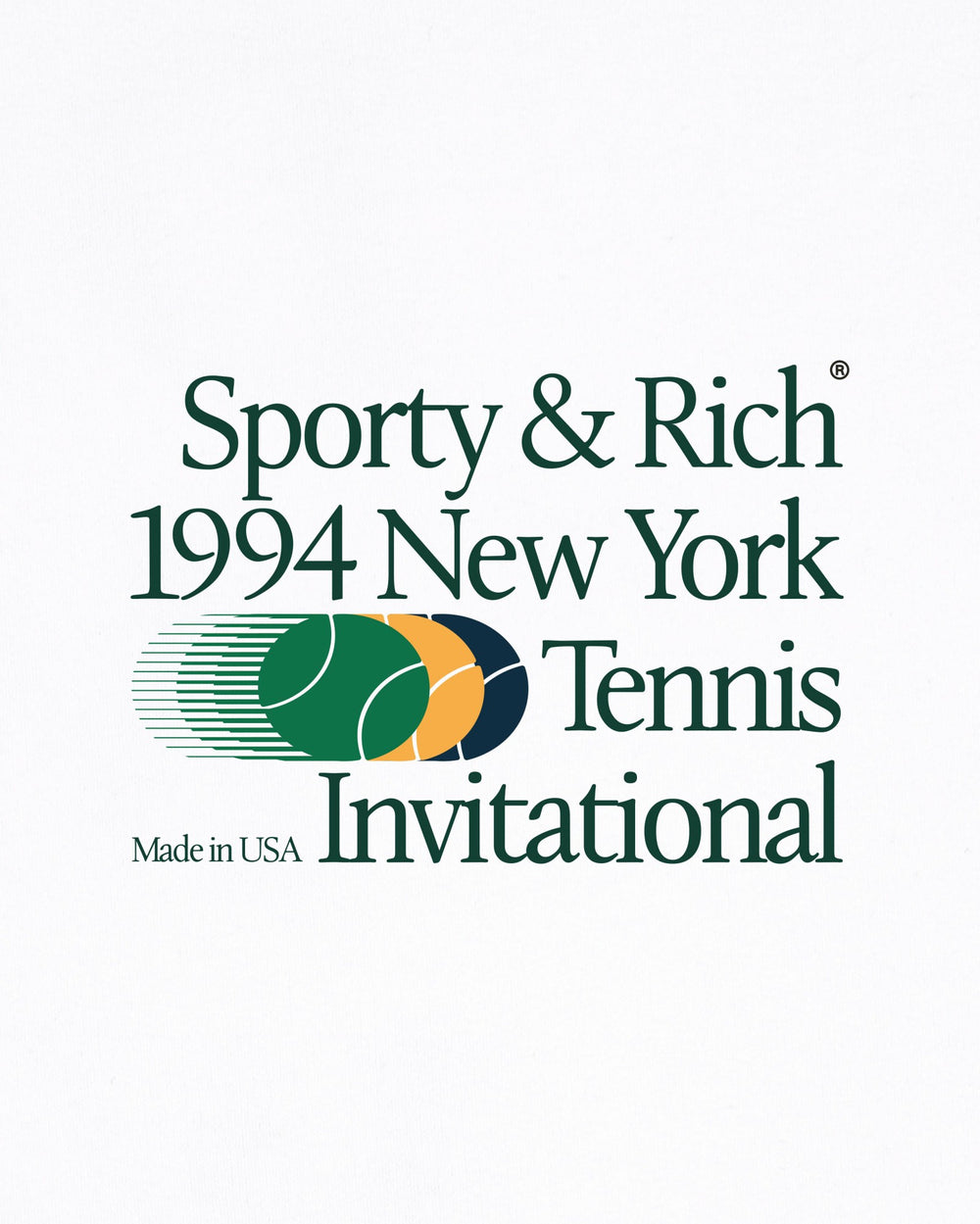 Invitational T-Shirt - White/Forest Sporty & Rich For Sale