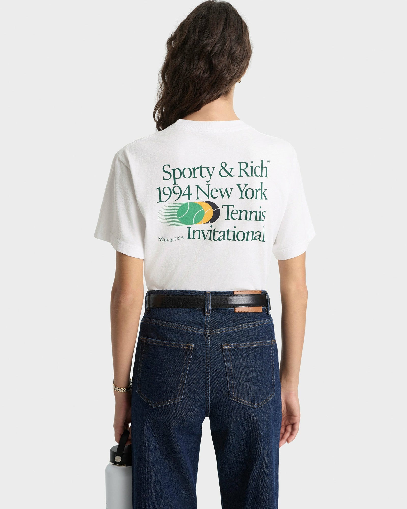Invitational T-Shirt - White/Forest Sporty & Rich For Sale