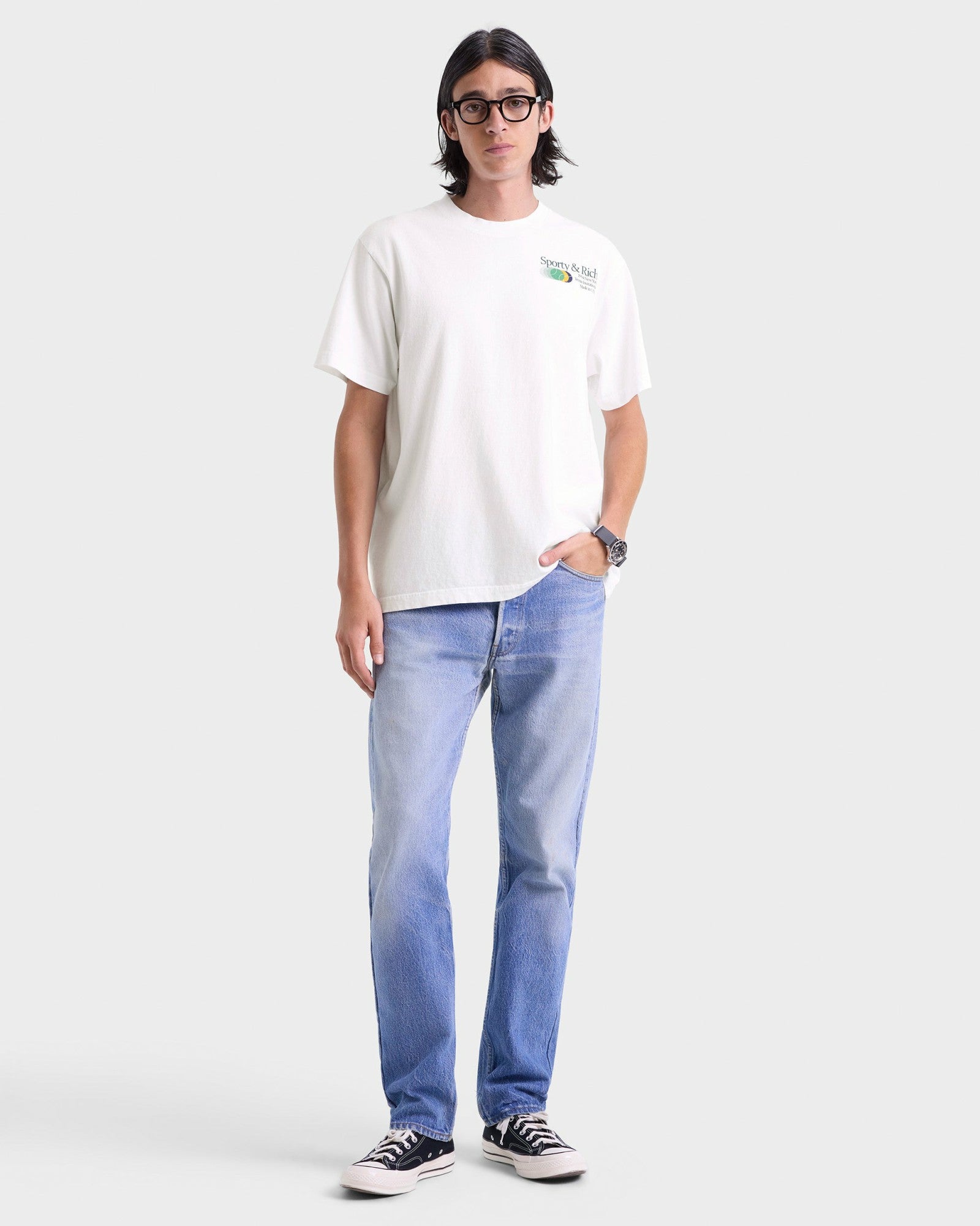 Invitational T-Shirt - White/Forest Sporty & Rich For Sale