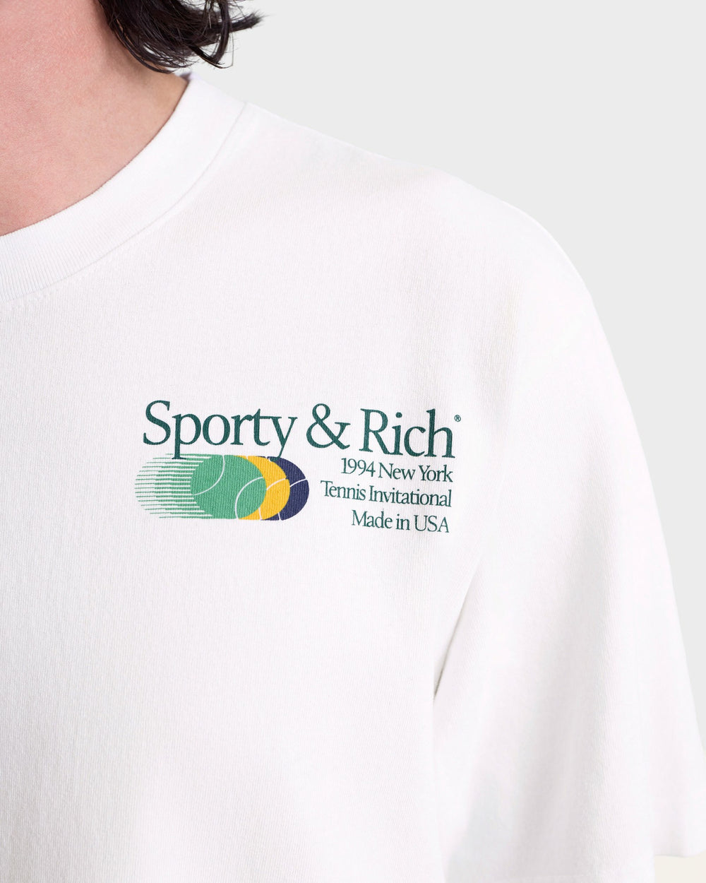 Invitational T-Shirt - White/Forest Sporty & Rich For Sale