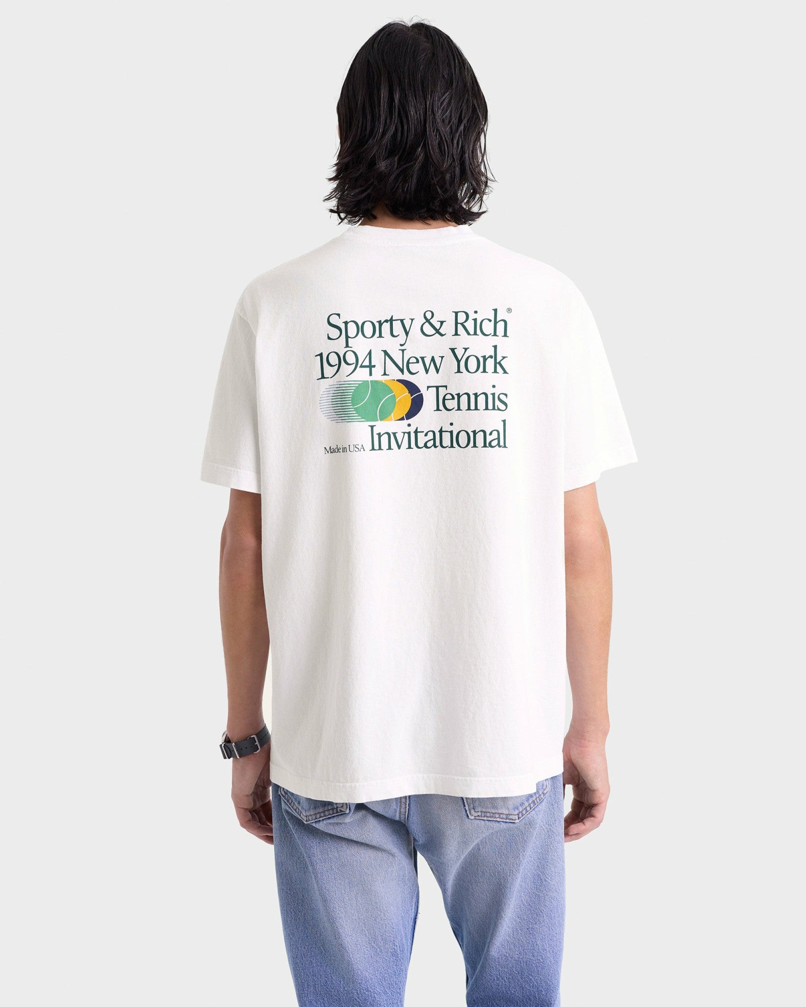 Invitational T-Shirt - White/Forest Sporty & Rich For Sale