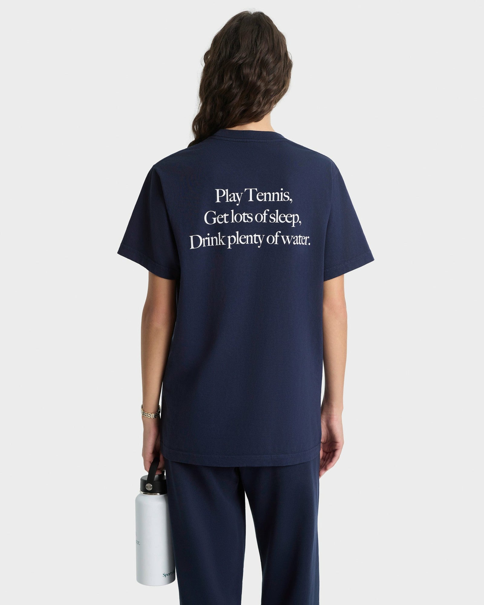 Play Tennis T-Shirt - Navy/White Sporty & Rich Outlet