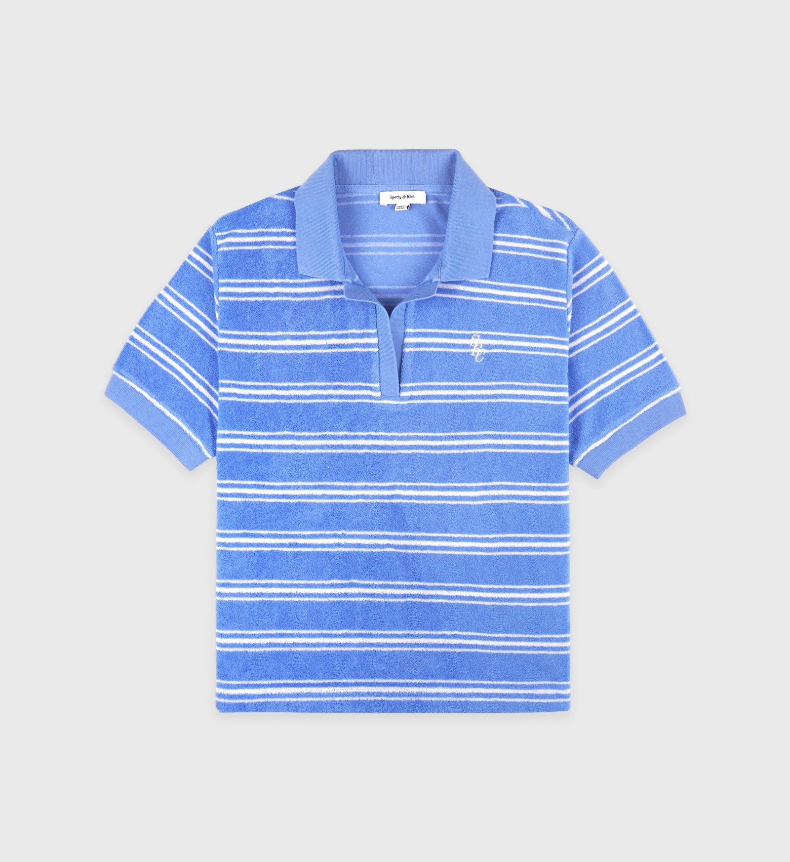 SRC Terry Polo - Juniper Striped Sporty & Rich Sale