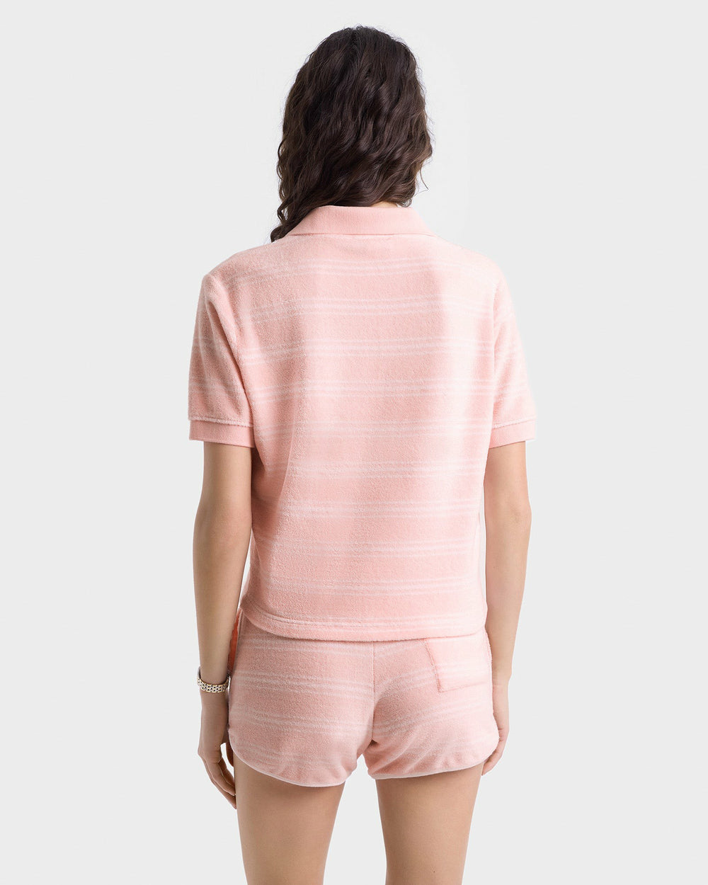 SRC Terry Polo - Pink Dolphin Striped Sporty & Rich Online