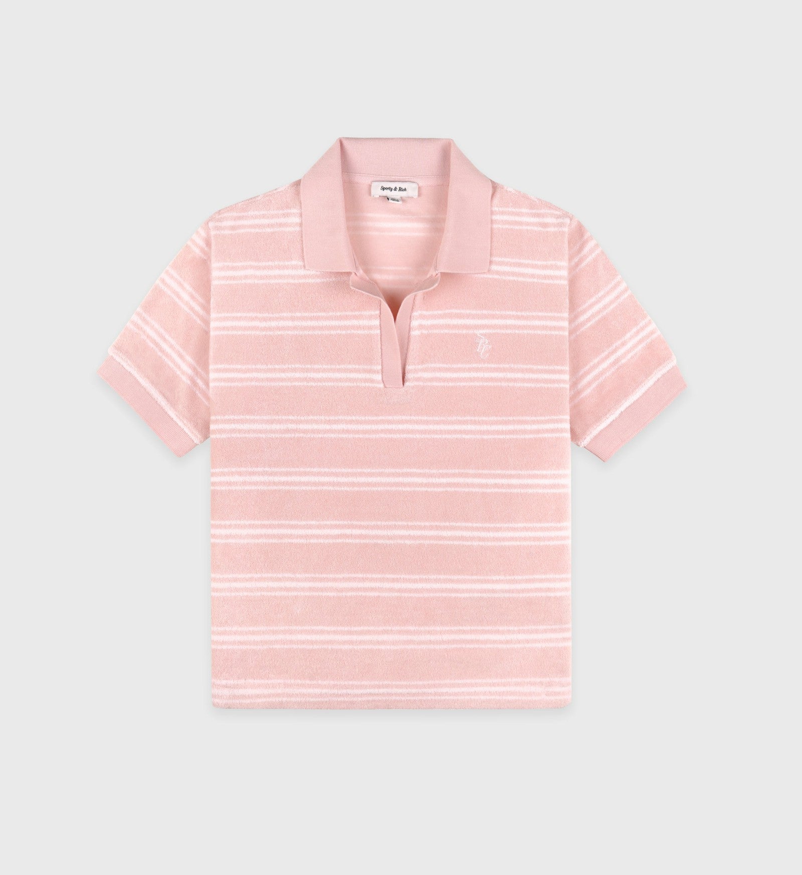 SRC Terry Polo - Pink Dolphin Striped Sporty & Rich Online