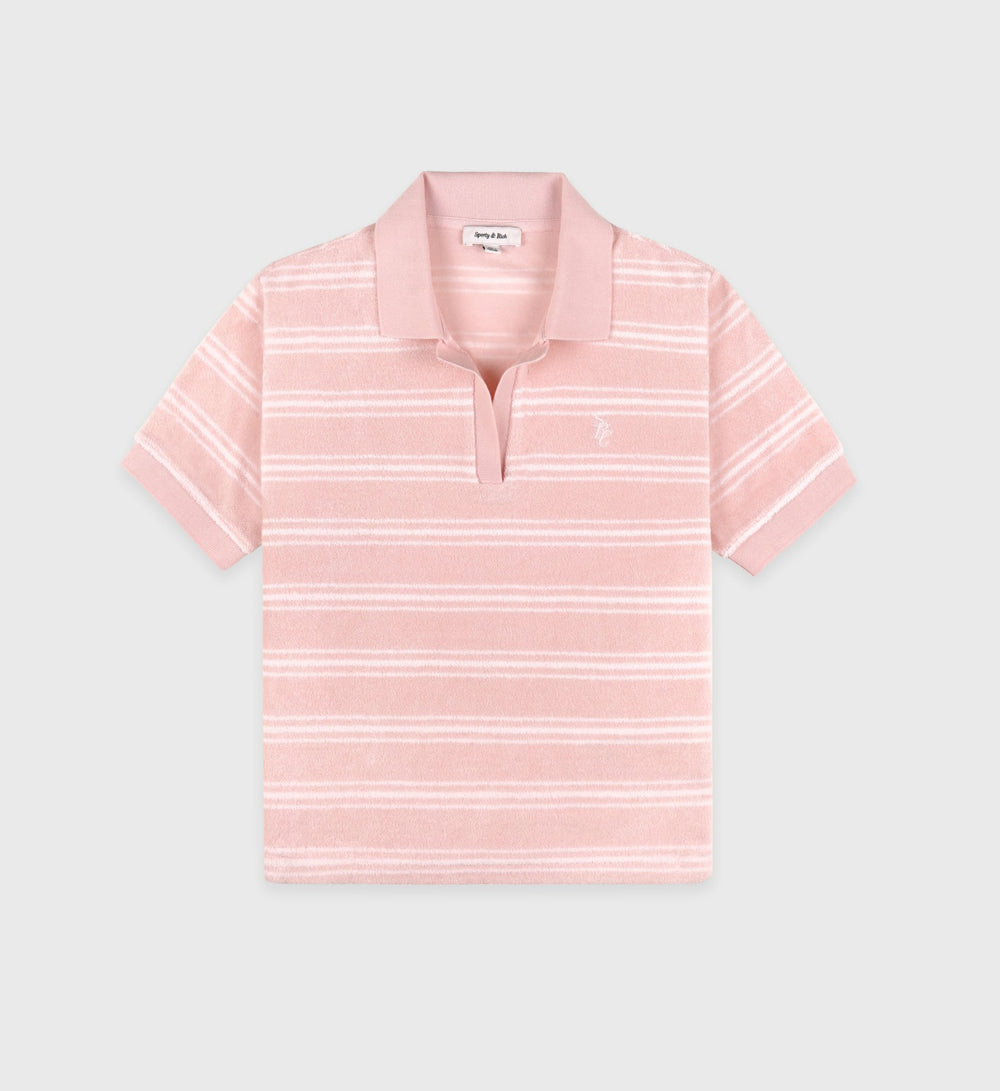 SRC Terry Polo - Pink Dolphin Striped Sporty & Rich Online