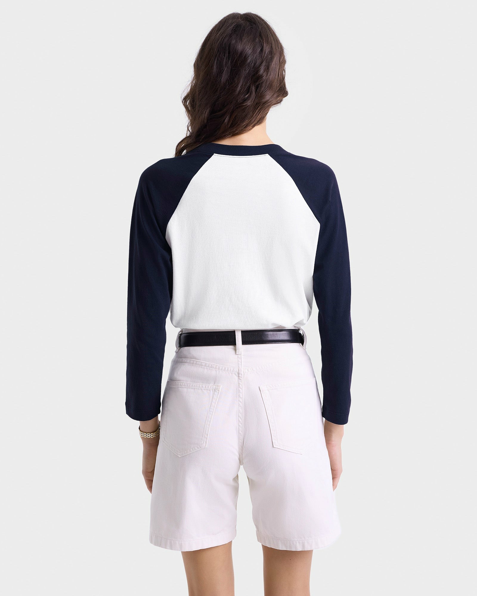 Wellness Club Baseball Tee - White/Navy Sporty & Rich Discount