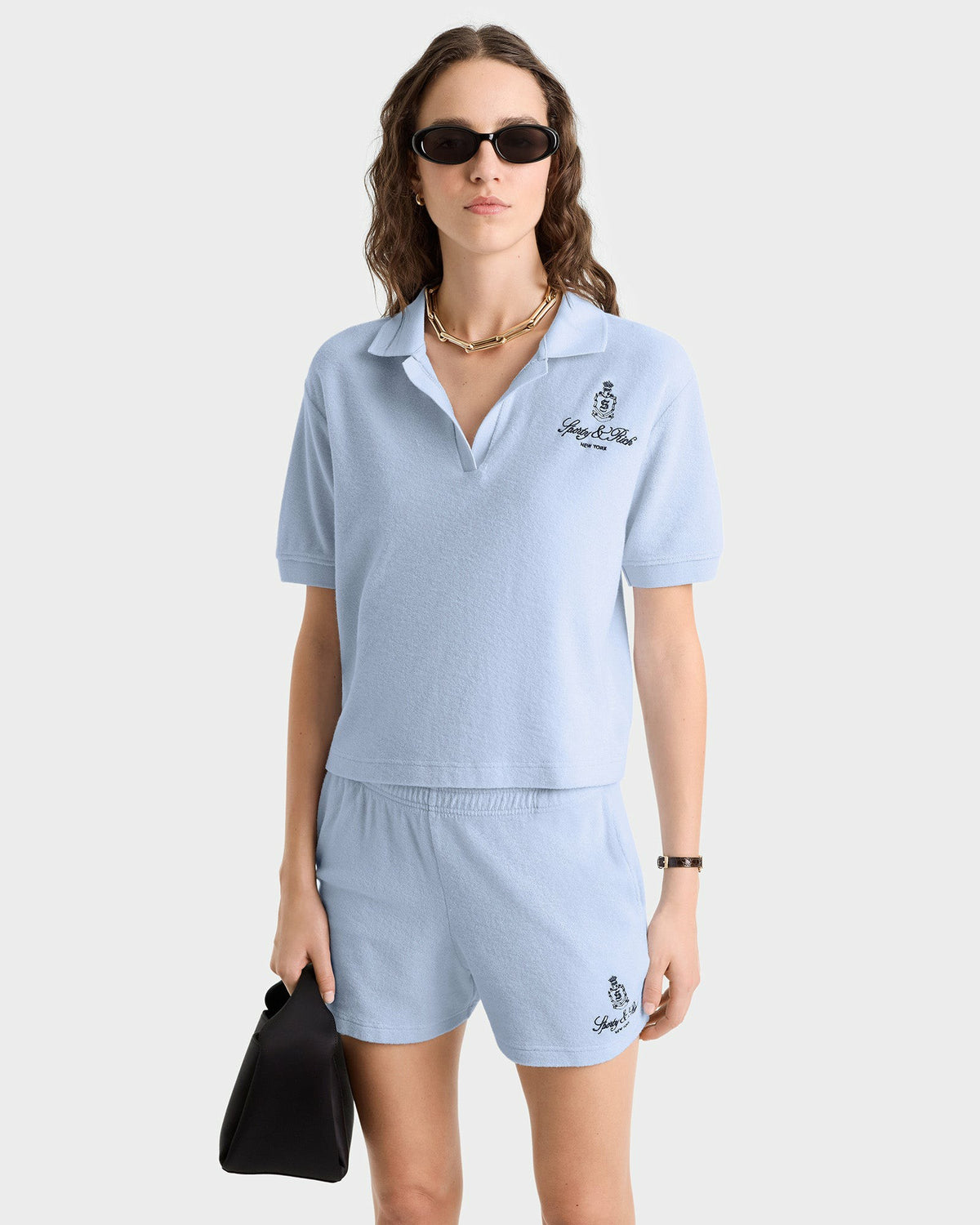 Vendome Terry Polo - Ciel/Navy Sporty & Rich Outlet