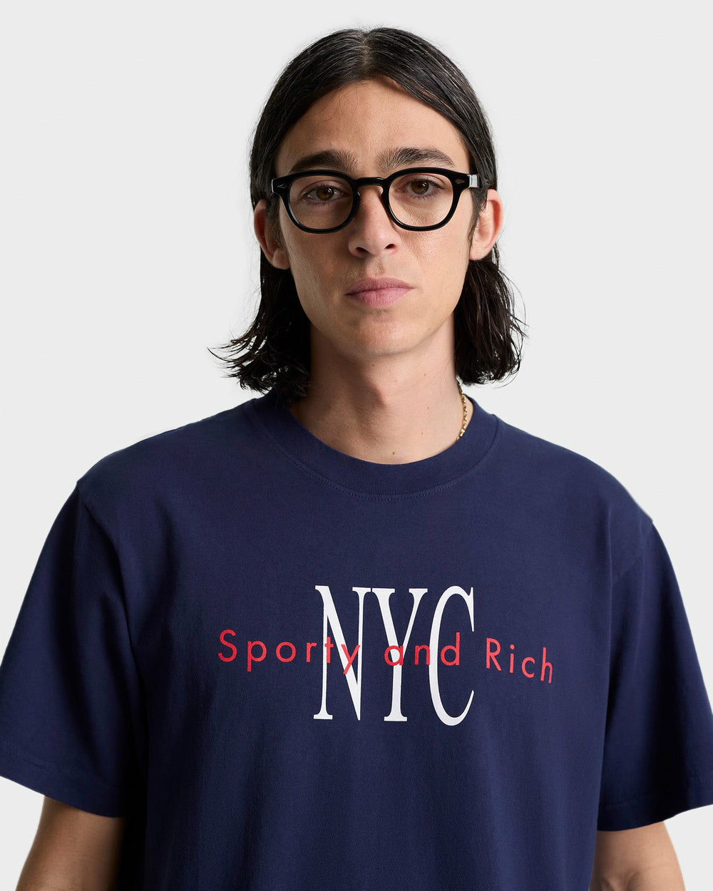 NY Minute T-Shirt - Navy/White Sporty & Rich Sale