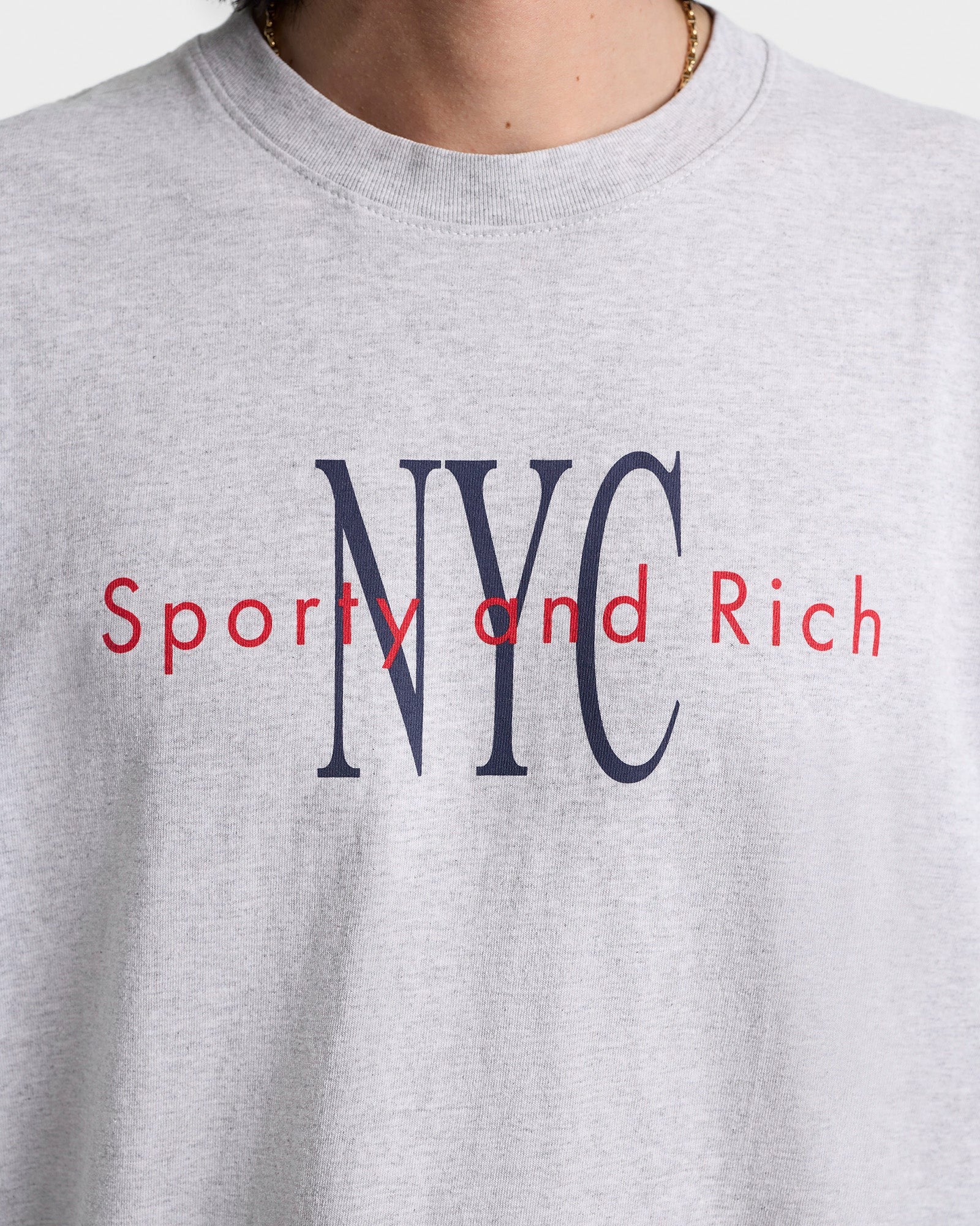 NY Minute T-Shirt - Heather Gray/Navy Sporty & Rich Online