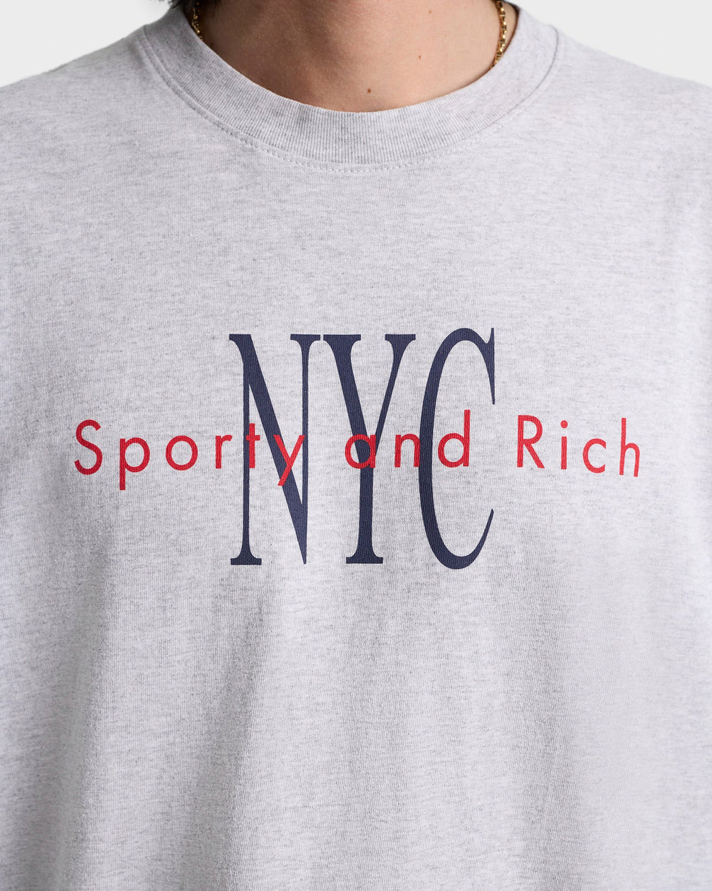 NY Minute T-Shirt - Heather Gray/Navy Sporty & Rich Online