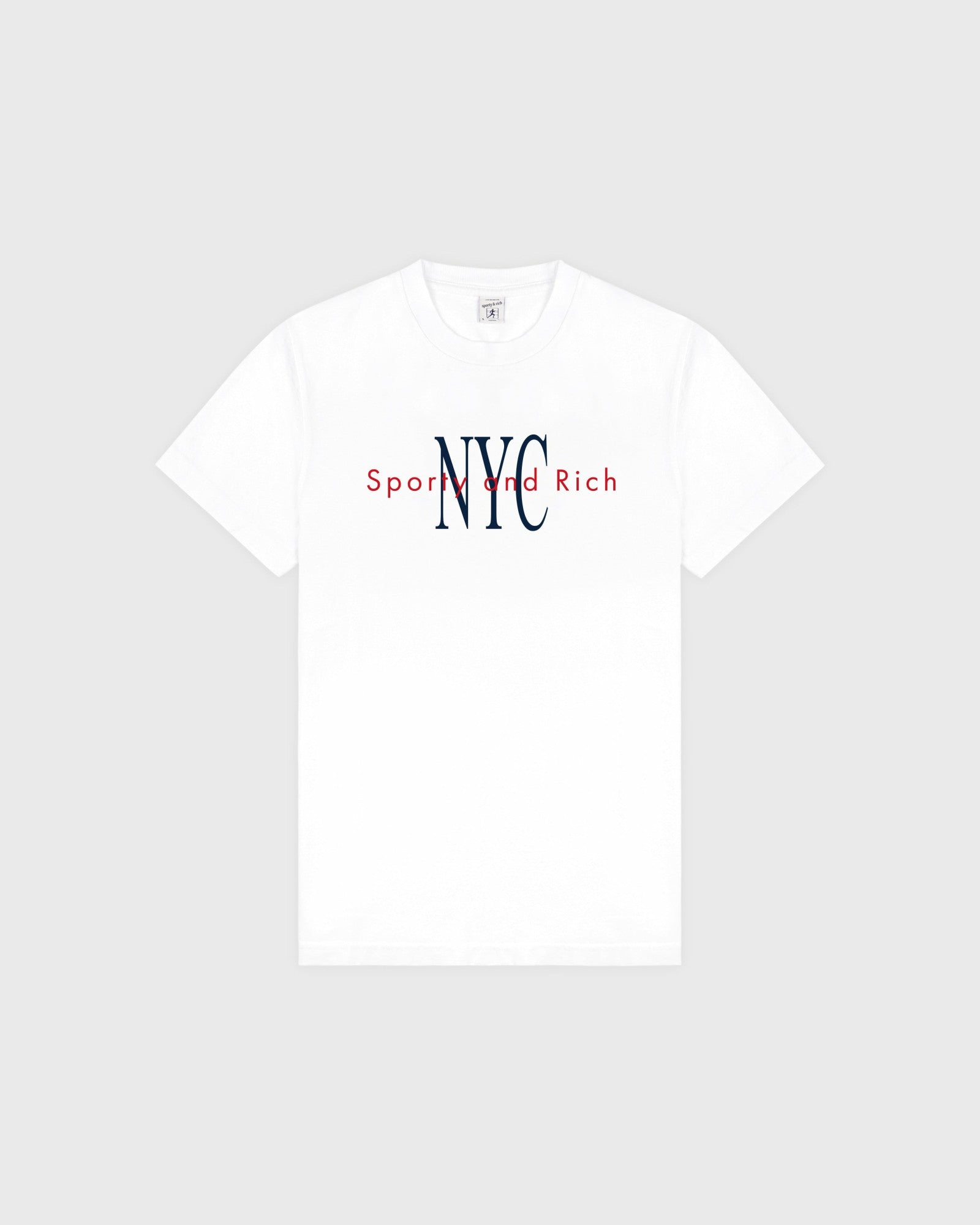NY Minute T-Shirt - White/Navy Sporty & Rich Discount