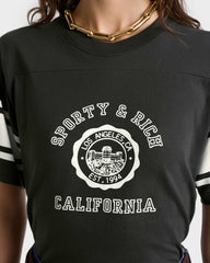 California Emblem Rugby Tee - Faded Black Sporty & Rich US