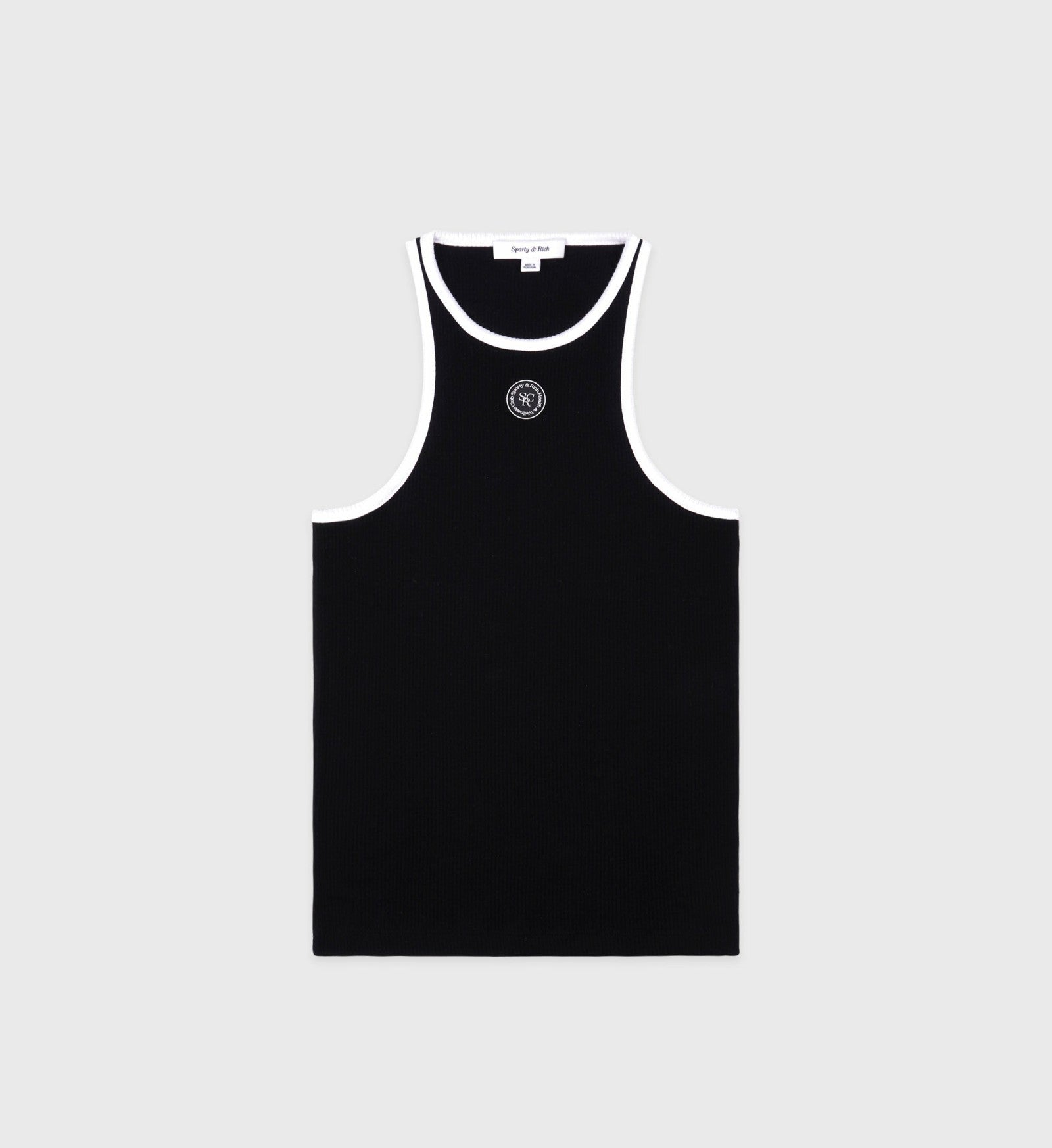 SRHWC Ribbed Tank - Black/White Sporty & Rich Sale