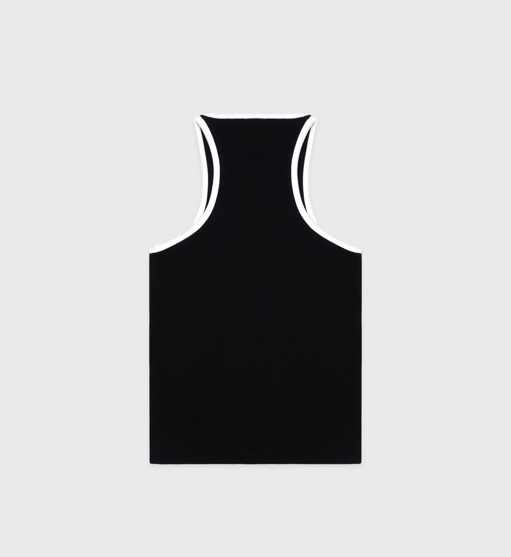 SRHWC Ribbed Tank - Black/White Sporty & Rich Sale