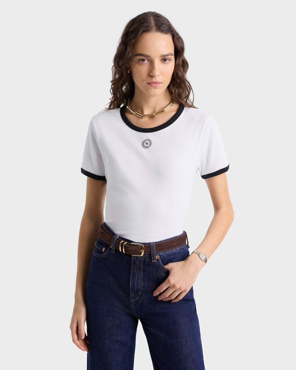 SRHWC Ringer Tee - White/Black Sporty & Rich Online