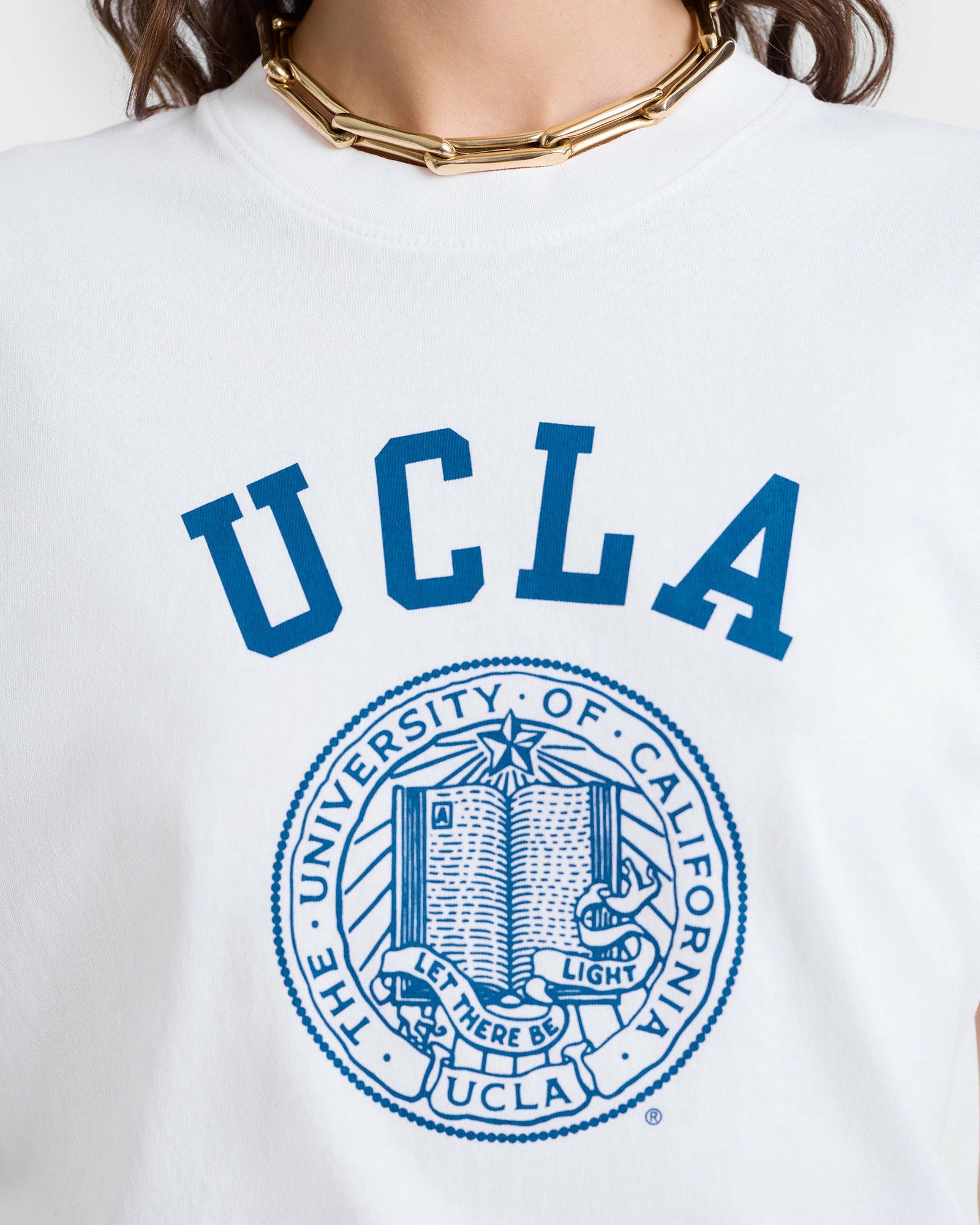 UCLA Crest T-Shirt - White/Blue Sporty & Rich Discount