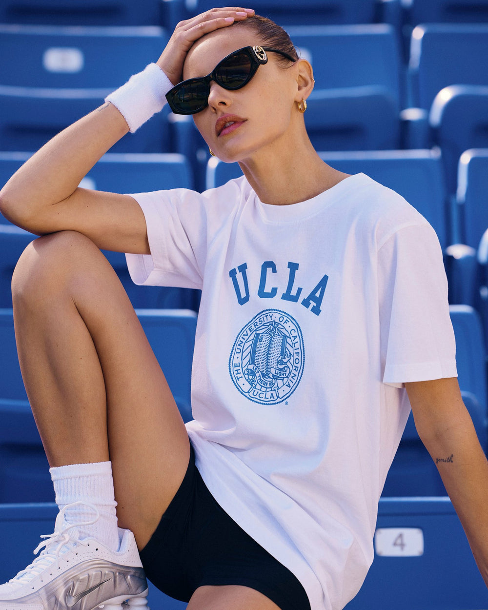UCLA Crest T-Shirt - White/Blue Sporty & Rich Discount