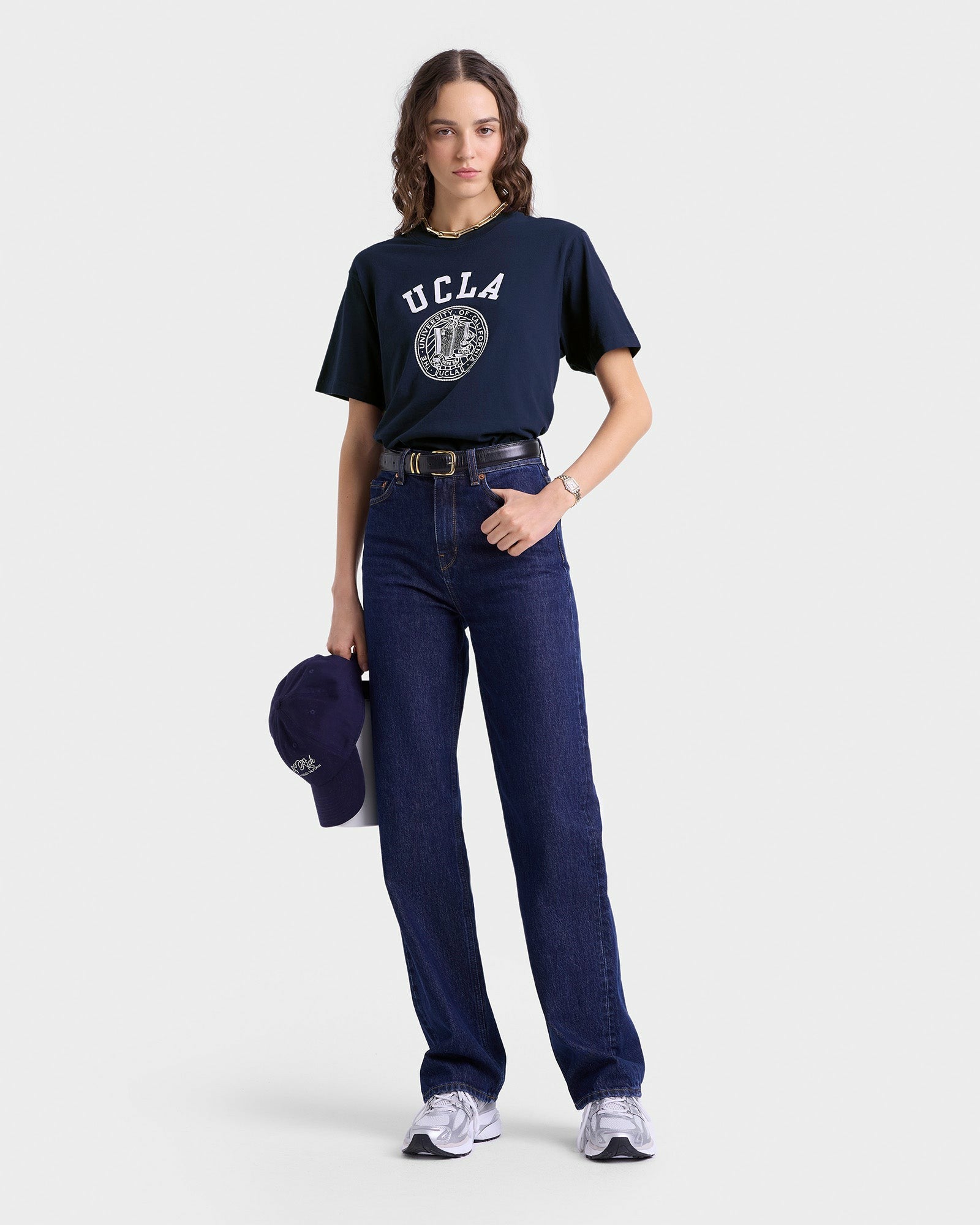 UCLA Crest T-Shirt - Navy/White Sporty & Rich For Sale