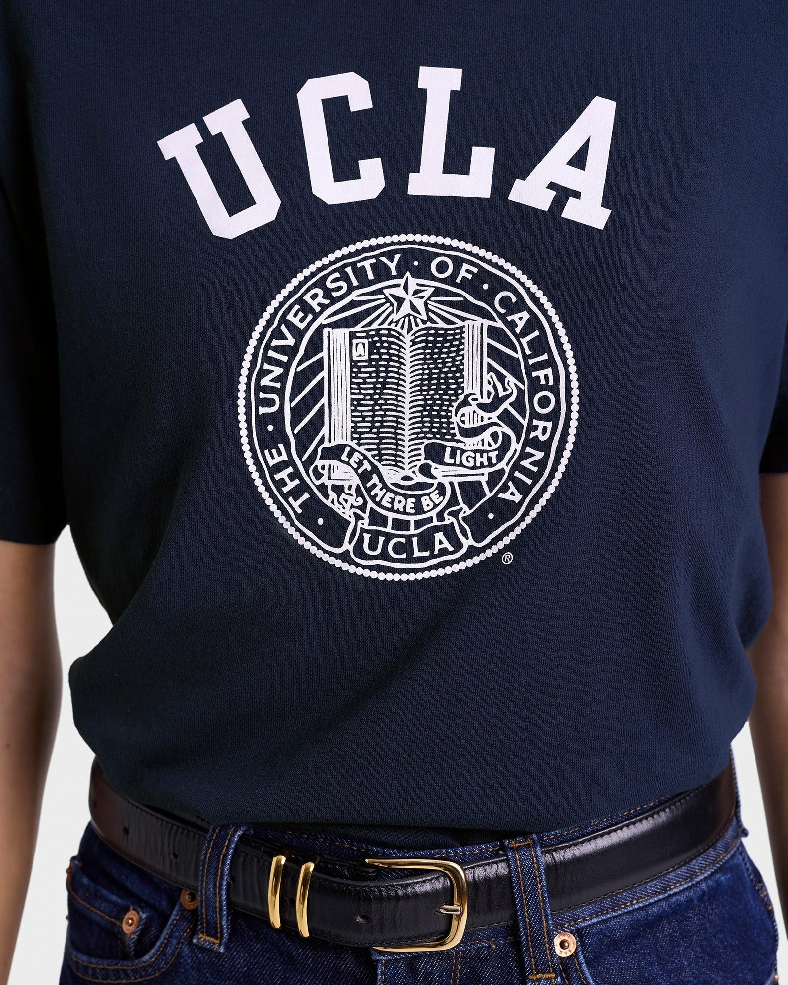 UCLA Crest T-Shirt - Navy/White Sporty & Rich For Sale