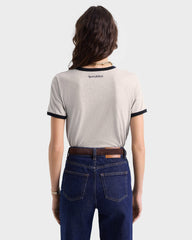 UCLA Crest Ringer Tee - Heather Gray/Navy Sporty & Rich US