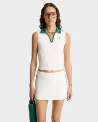 SRC Sports Polo Vest - White/Alpine Sporty & Rich Sale