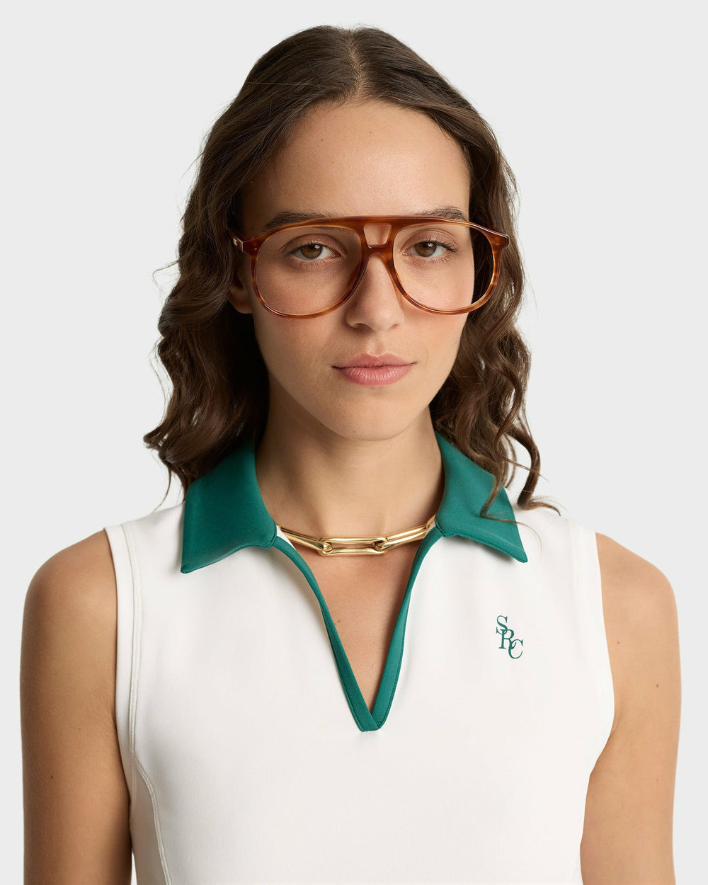 SRC Sports Polo Vest - White/Alpine Sporty & Rich Sale