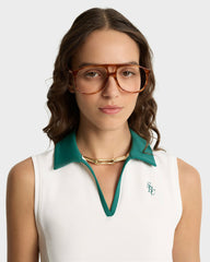SRC Sports Polo Vest - White/Alpine Sporty & Rich Sale