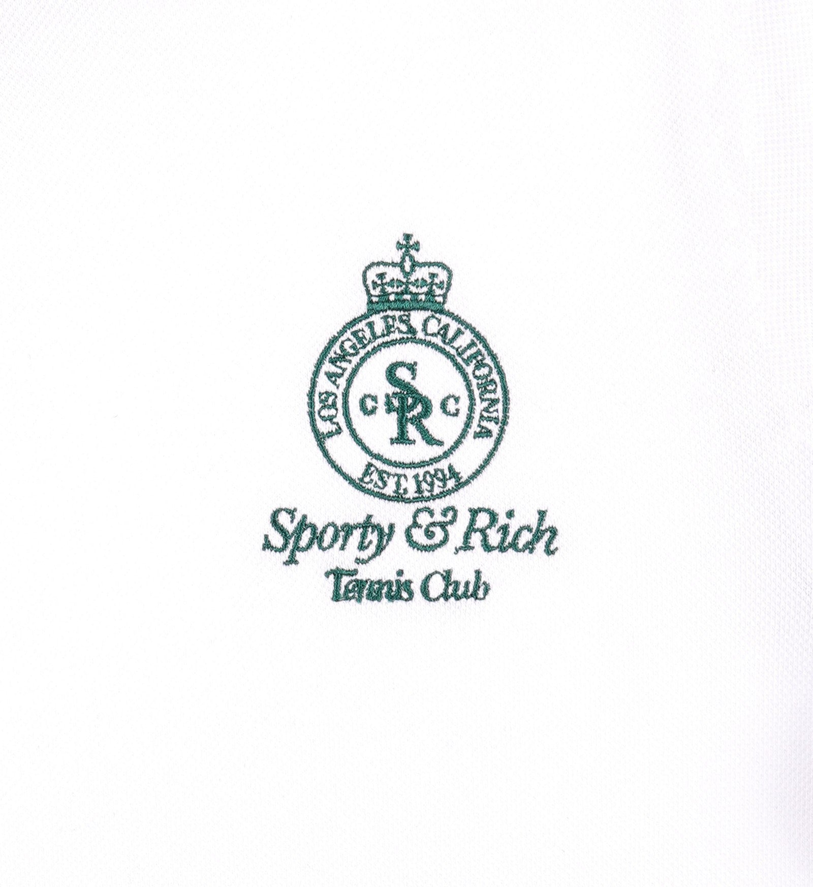 Crown 70s Pique Polo - White/Alpine Sporty & Rich Online