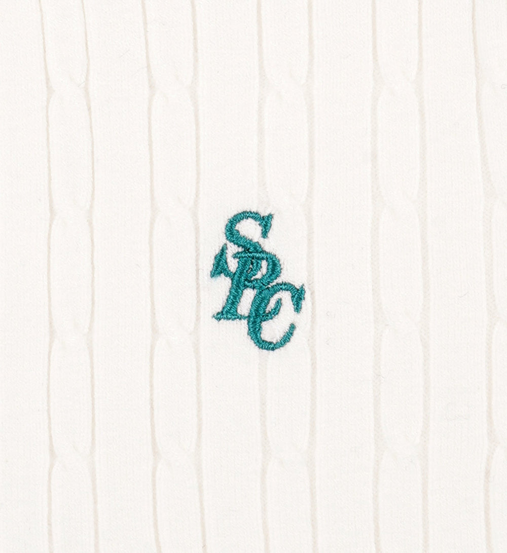SRC Mini Cable Polo - White/Alpine Sporty & Rich Discount