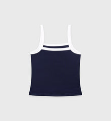 Crown Tennis Pique Tank - Navy/White Sporty & Rich For Sale