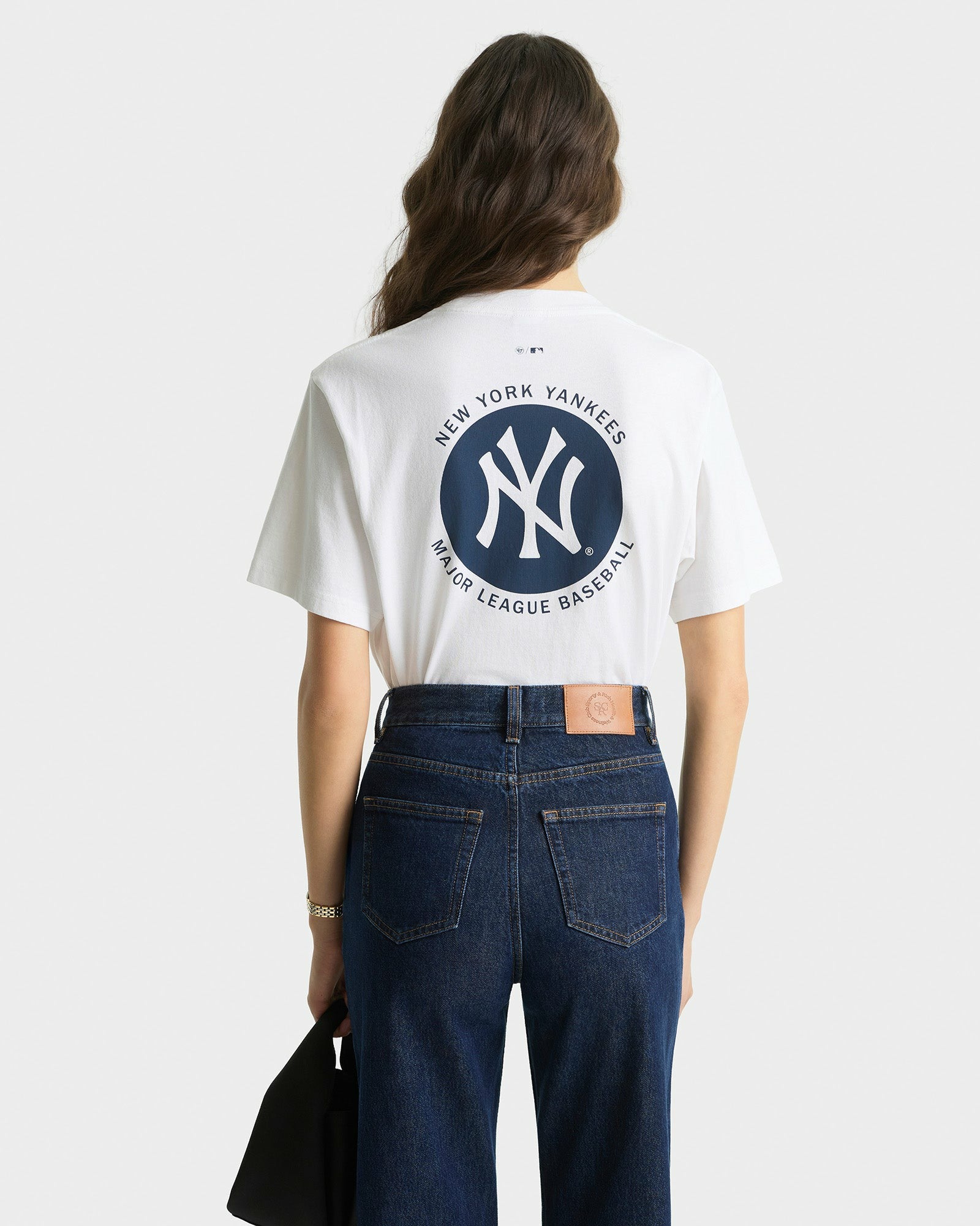 Major League T-Shirt - White/Navy Sporty & Rich US
