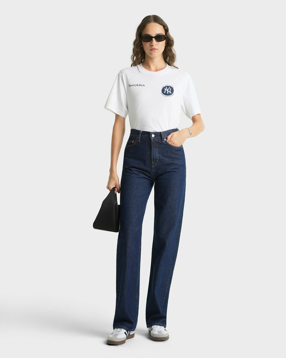 Major League T-Shirt - White/Navy Sporty & Rich US