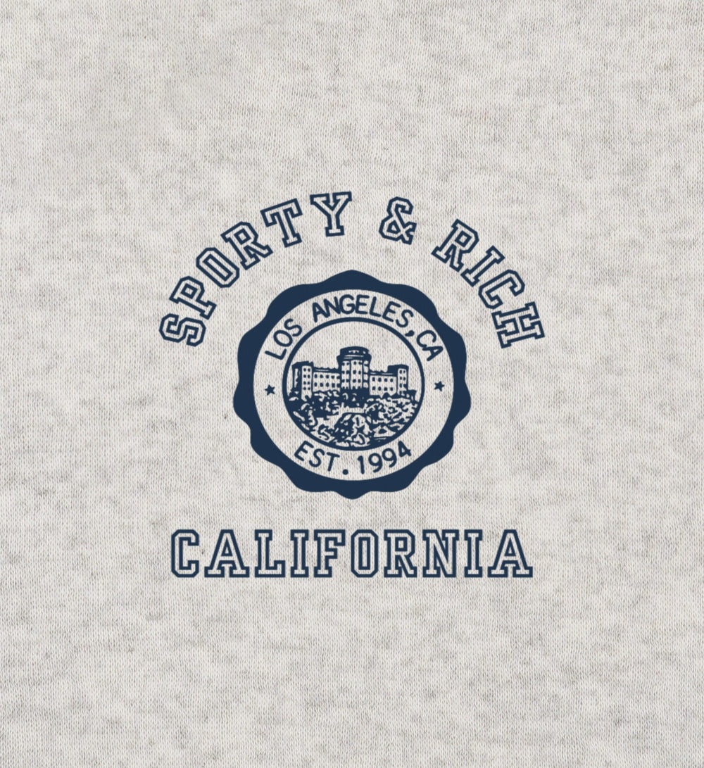 California Emblem Soft Ringer Tee - Heather Gray/Navy Sporty & Rich Sale