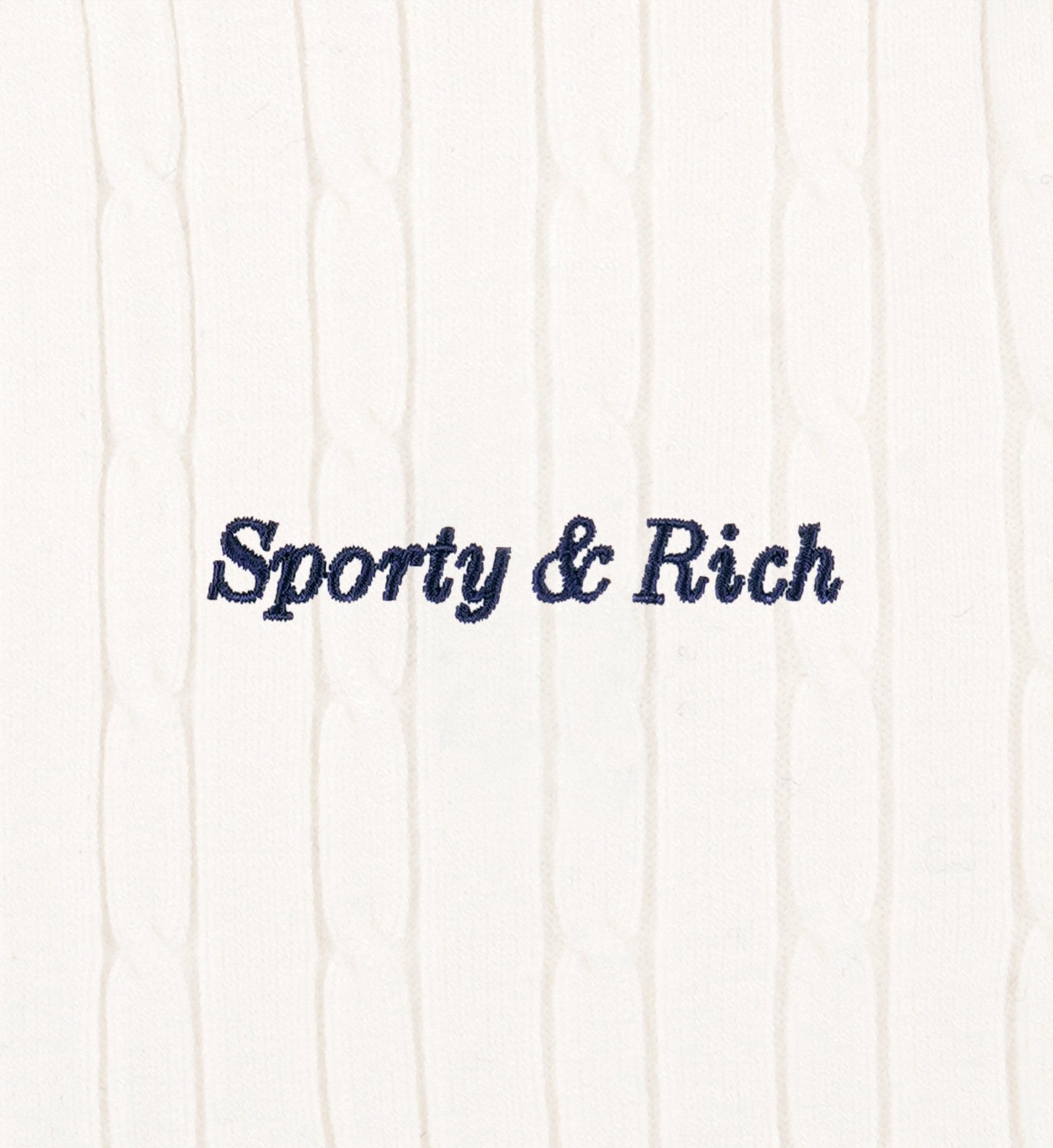 Eden Crest Mini Cable Polo - White/Navy Sporty & Rich Online
