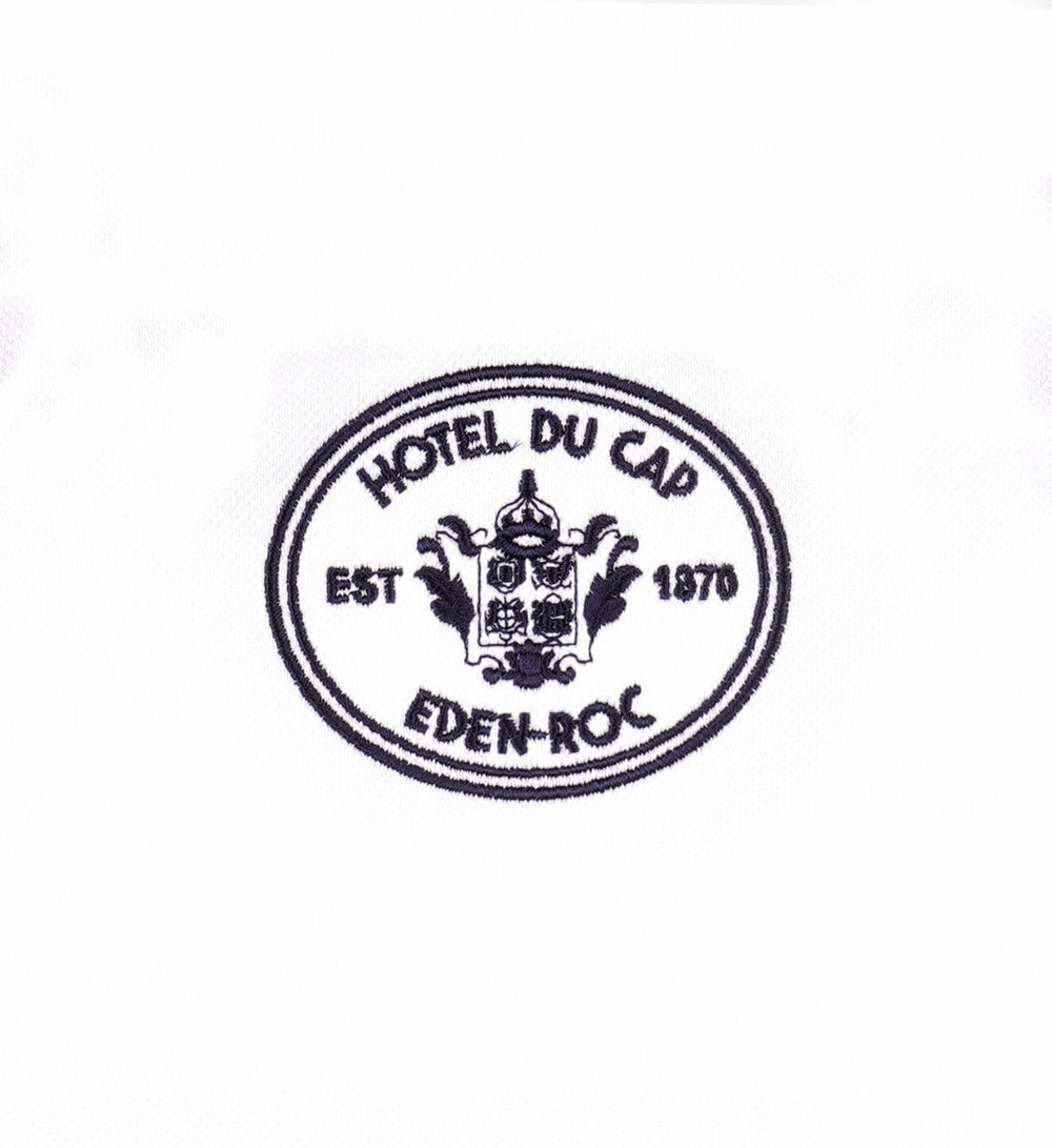 Eden Crest Embroidered Pique Polo - White/Navy Sporty & Rich Discount